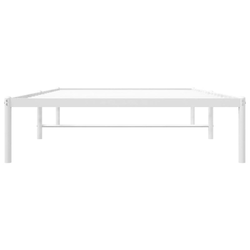 vidaXL Metal Bed Frame without Mattress White 107x203 cm King Single