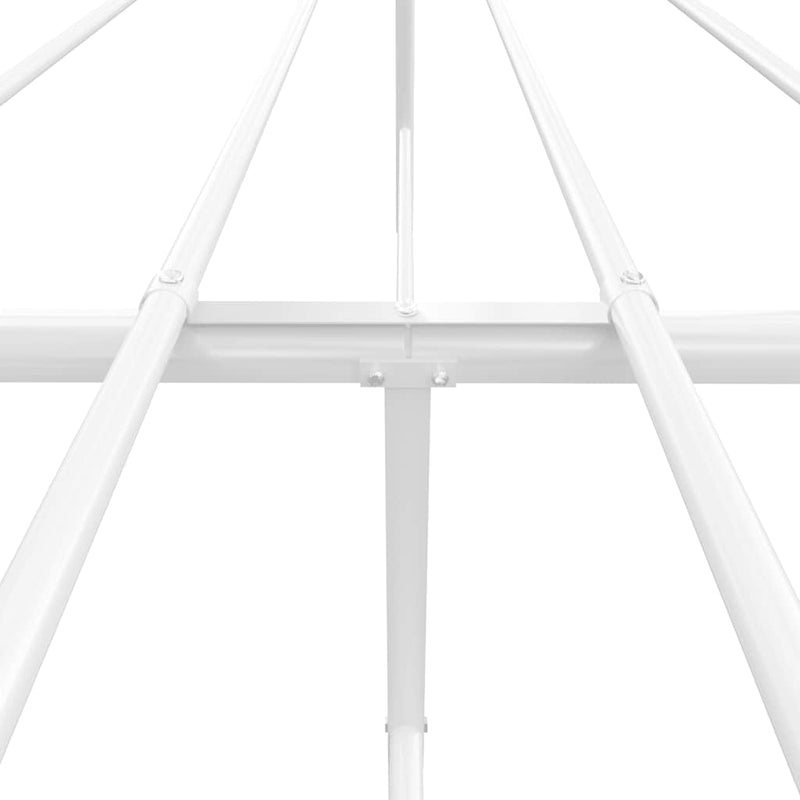vidaXL Metal Bed Frame without Mattress with Footboard White 135x190 cm