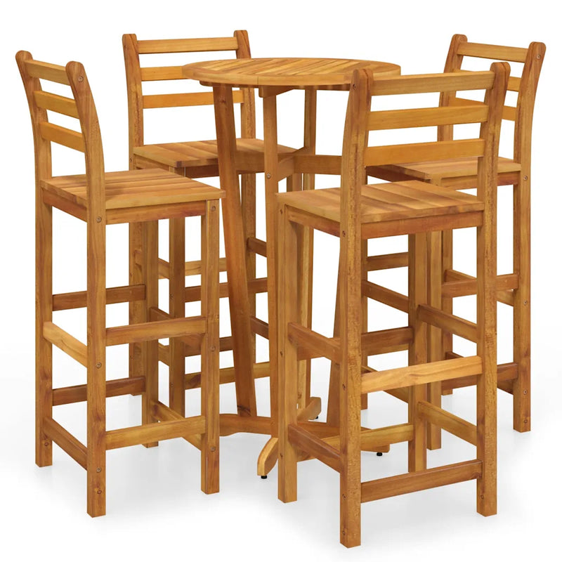5 Piece Garden Bar Set Solid Wood Acacia