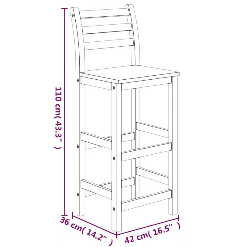 5 Piece Garden Bar Set Solid Wood Acacia