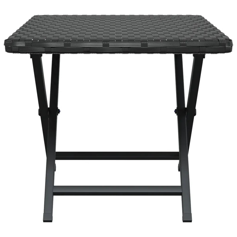Folding Table Black 45x35x32 cm Poly Rattan