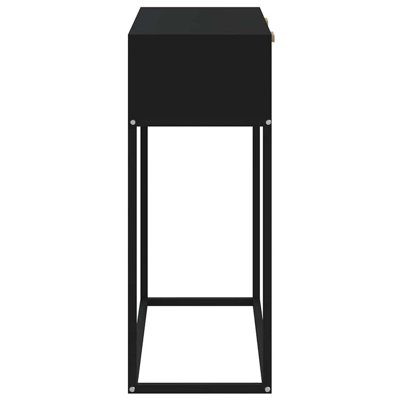 vidaXL Console Table Black 80x30x75 cm Engineered Wood and Iron