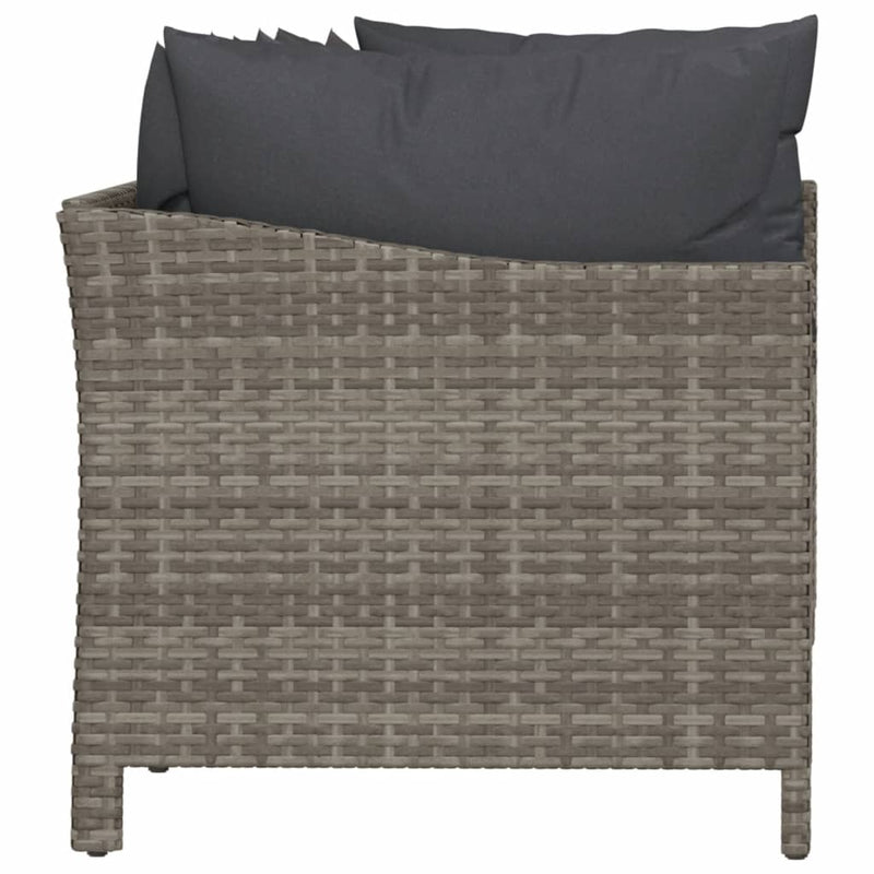 vidaXL 4 Piece Garden Lounge Set with Cushions Grey Poly Rattan