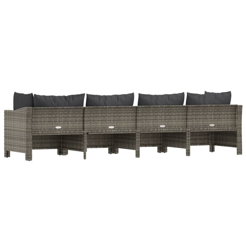 vidaXL 4 Piece Garden Lounge Set with Cushions Grey Poly Rattan