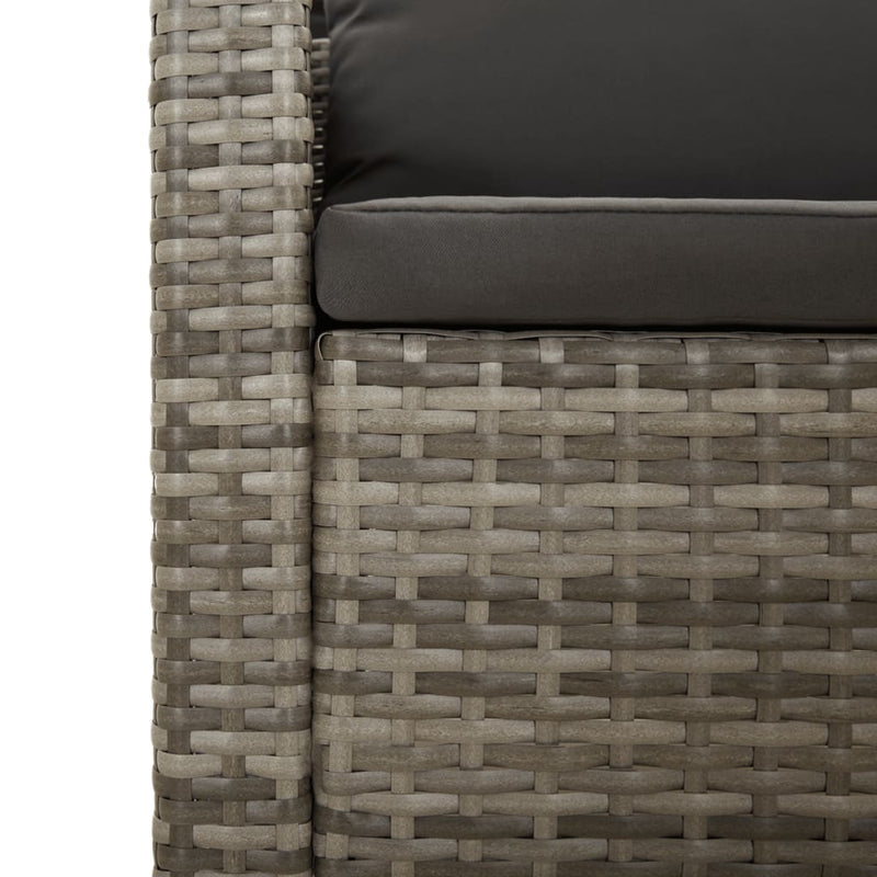 vidaXL 4 Piece Garden Lounge Set with Cushions Grey Poly Rattan