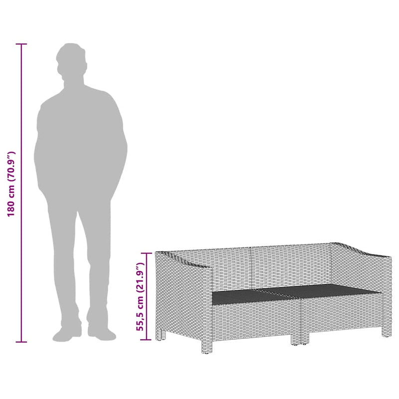 vidaXL 4 Piece Garden Lounge Set with Cushions Grey Poly Rattan