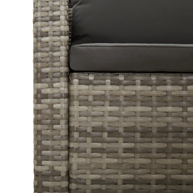 vidaXL 4 Piece Garden Lounge Set with Cushions Grey Poly Rattan