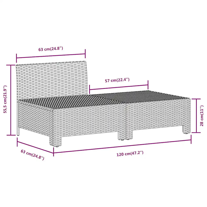 2 Piece Garden Lounge Set with Cushions Grey Poly Rattan