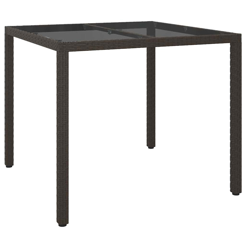 vidaXL Garden Dining Table Brown 90 x 90 x 75 cm Poly rattan