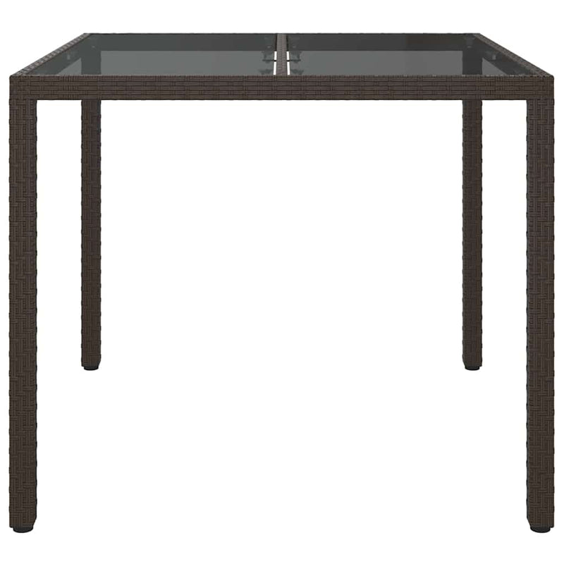 vidaXL Garden Dining Table Brown 90 x 90 x 75 cm Poly rattan