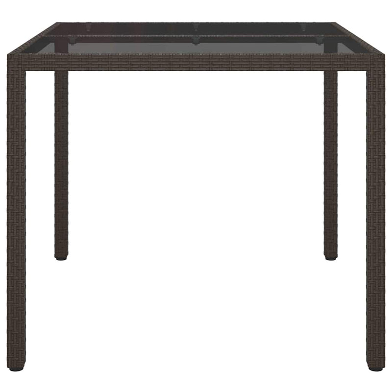 vidaXL Garden Dining Table Brown 90 x 90 x 75 cm Poly rattan