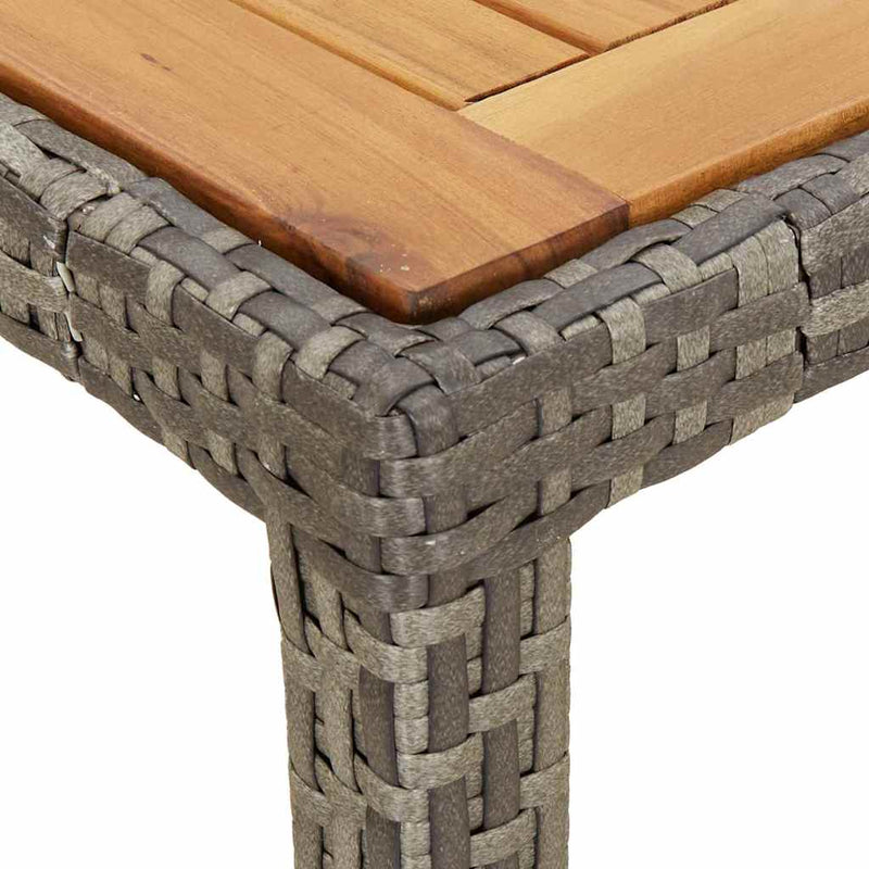 vidaXL Garden Dining Table Grey 90 x 90 x 75 cm Poly Rattan