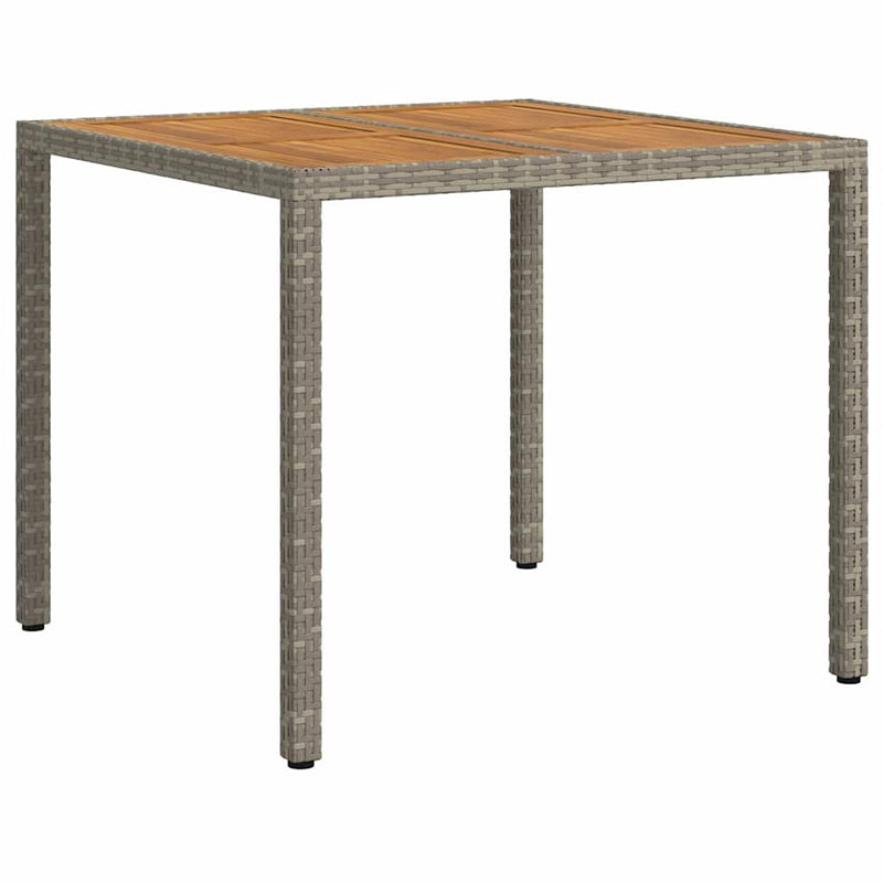 vidaXL Garden Dining Table Grey 90 x 90 x 75 cm Poly Rattan