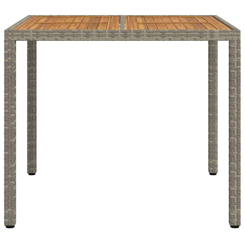 vidaXL Garden Dining Table Grey 90 x 90 x 75 cm Poly Rattan