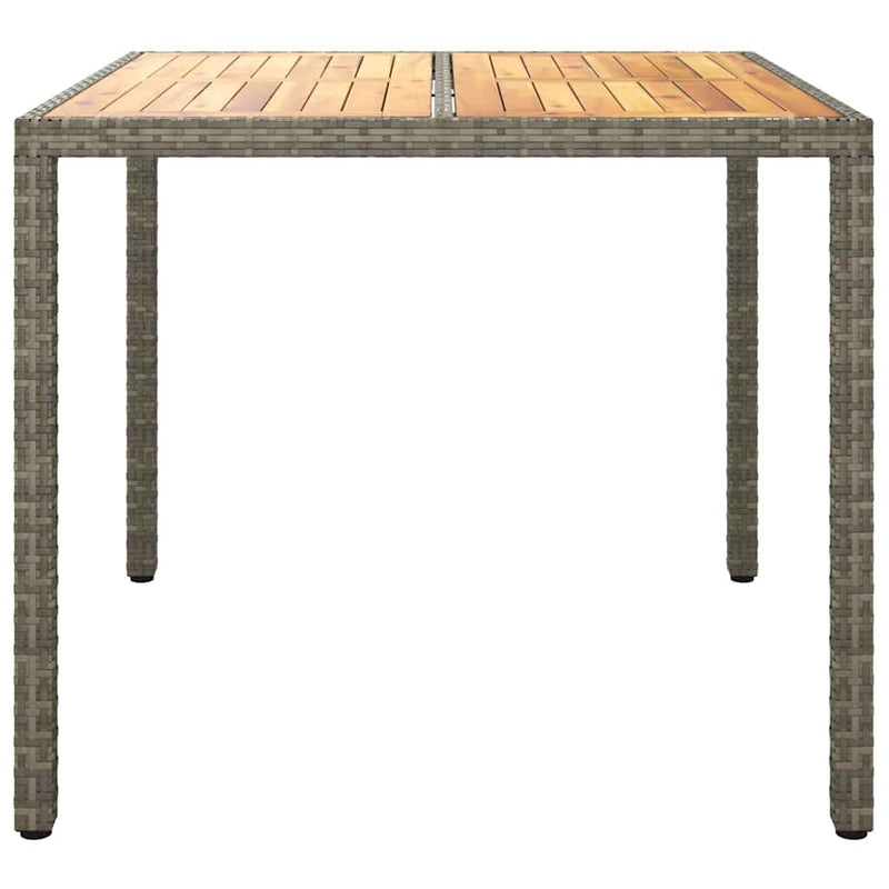 vidaXL Garden Dining Table Grey 90 x 90 x 75 cm Poly Rattan