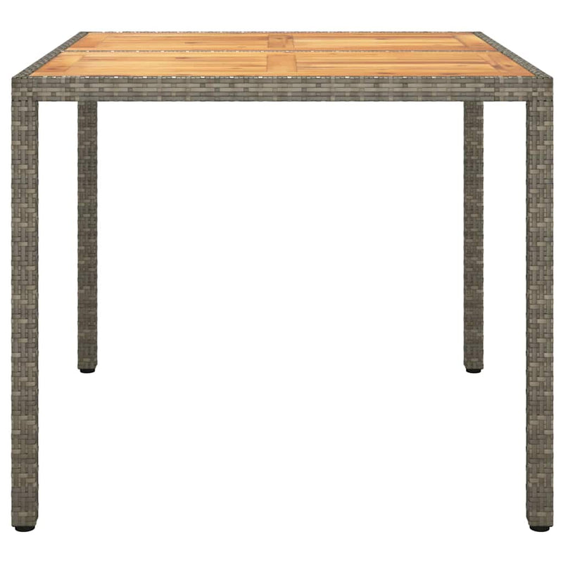 vidaXL Garden Dining Table Grey 90 x 90 x 75 cm Poly Rattan