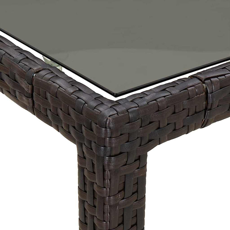 vidaXL Garden Dining Table Brown 150 x 90 x 75 cm Poly rattan