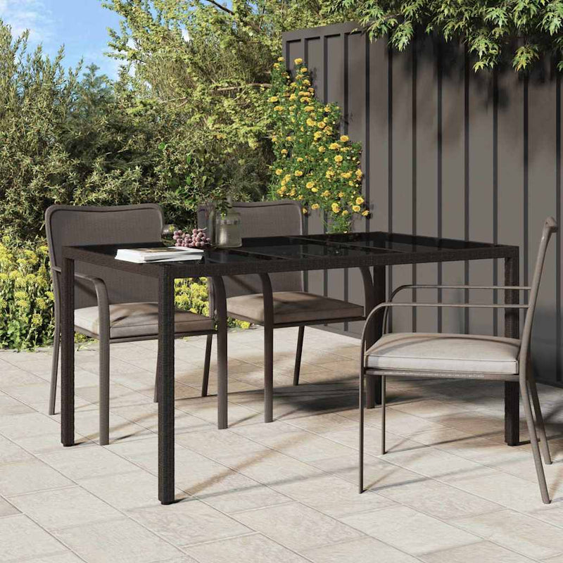 vidaXL Garden Dining Table Brown 150 x 90 x 75 cm Poly Rattan