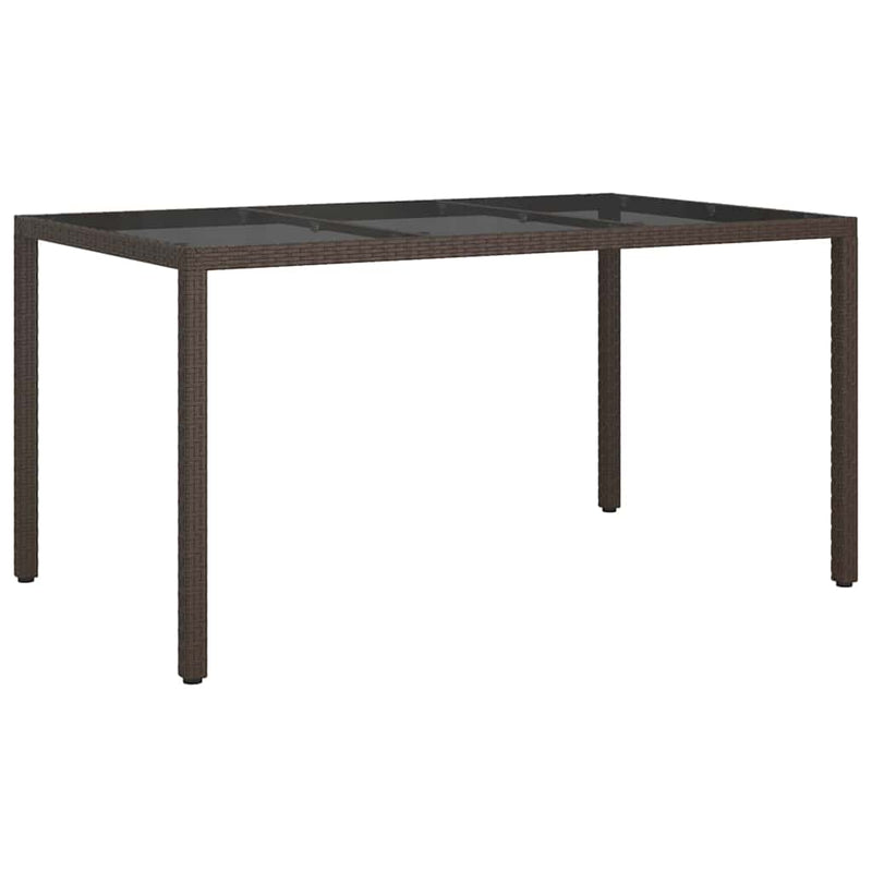 vidaXL Garden Dining Table Brown 150 x 90 x 75 cm Poly Rattan