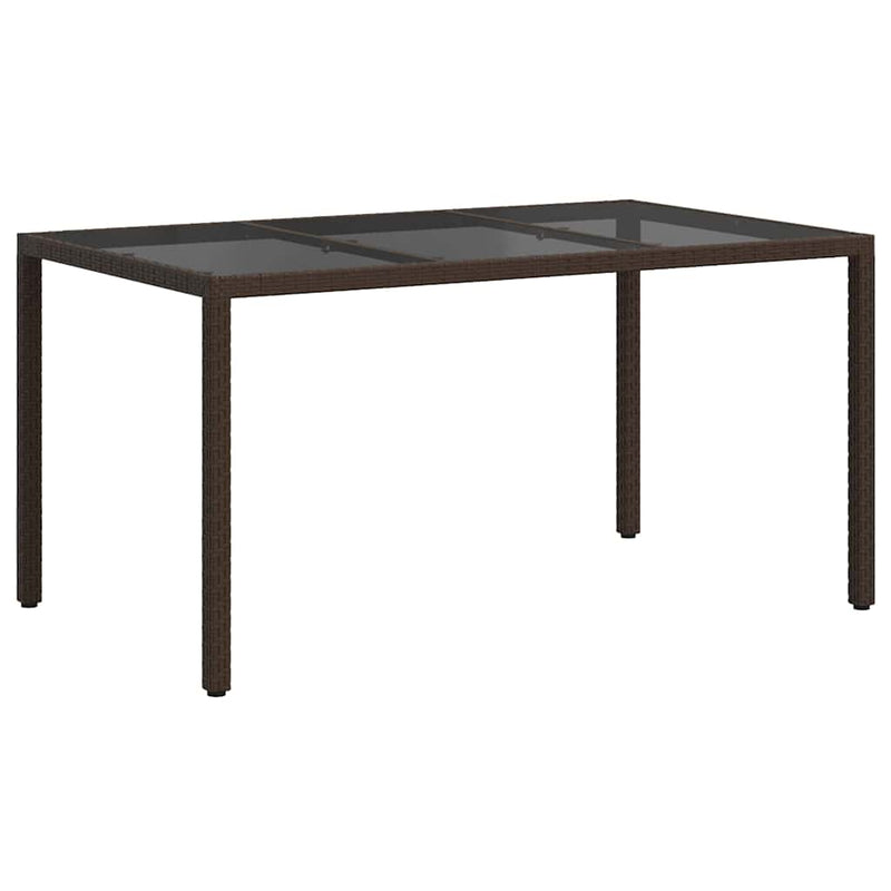 vidaXL Garden Dining Table Brown 150 x 90 x 75 cm Poly Rattan
