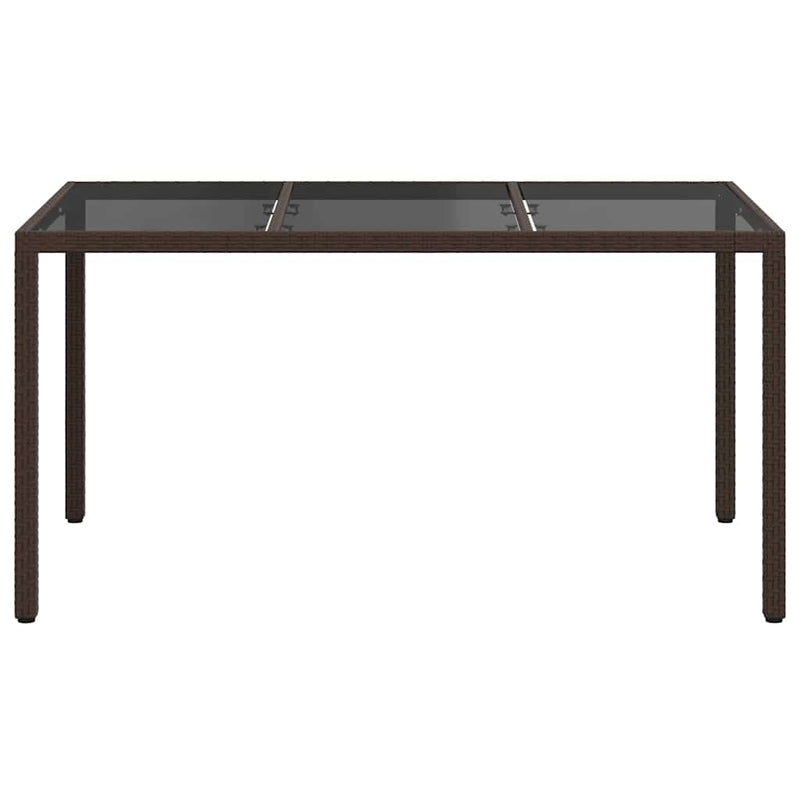 vidaXL Garden Dining Table Brown 150 x 90 x 75 cm Poly Rattan