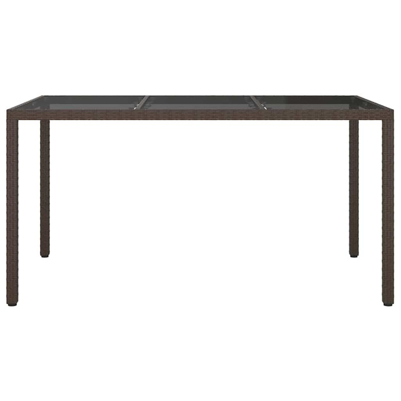 vidaXL Garden Dining Table Brown 150 x 90 x 75 cm Poly Rattan