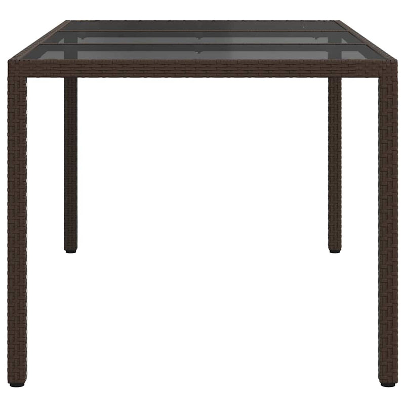 vidaXL Garden Dining Table Brown 150 x 90 x 75 cm Poly Rattan