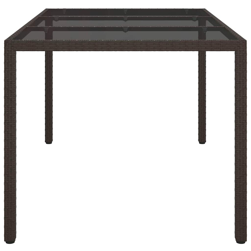 vidaXL Garden Dining Table Brown 150 x 90 x 75 cm Poly rattan
