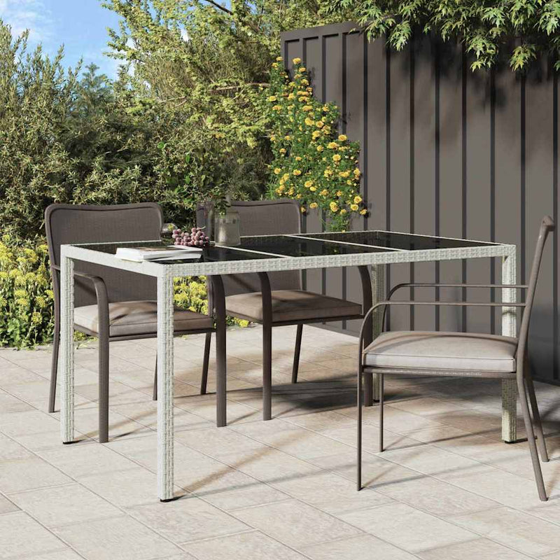vidaXL Garden Dining Table White 150 x 90 x 75 cm Poly Rattan