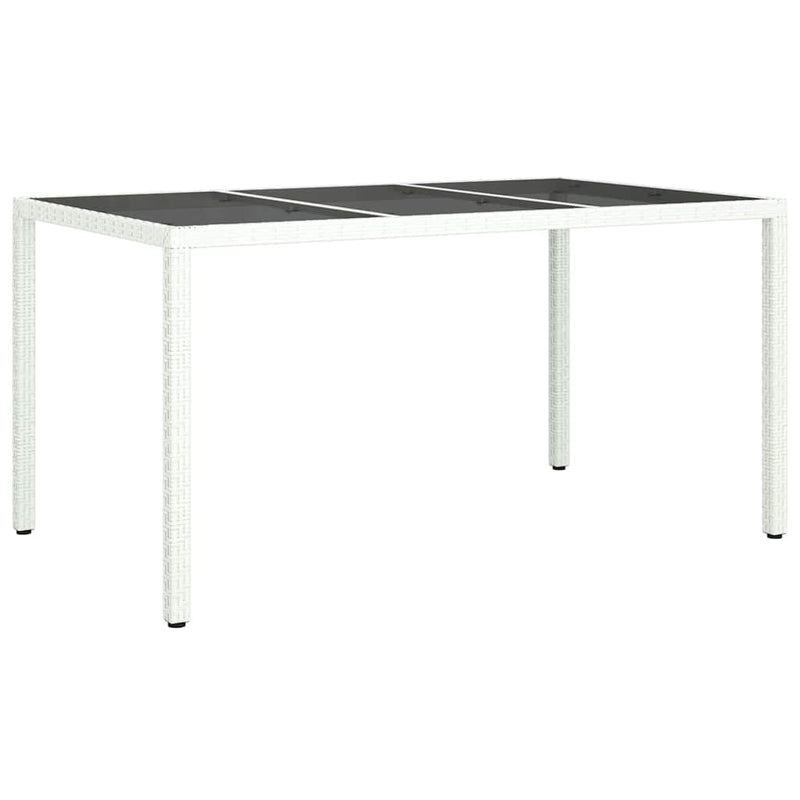 vidaXL Garden Dining Table White 150 x 90 x 75 cm Poly Rattan