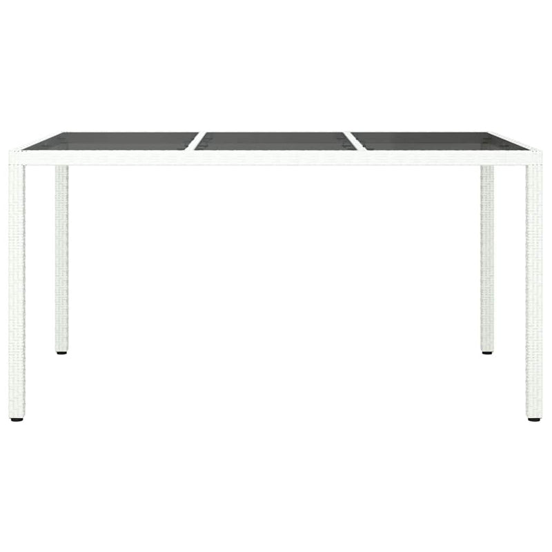 vidaXL Garden Dining Table White 150 x 90 x 75 cm Poly Rattan