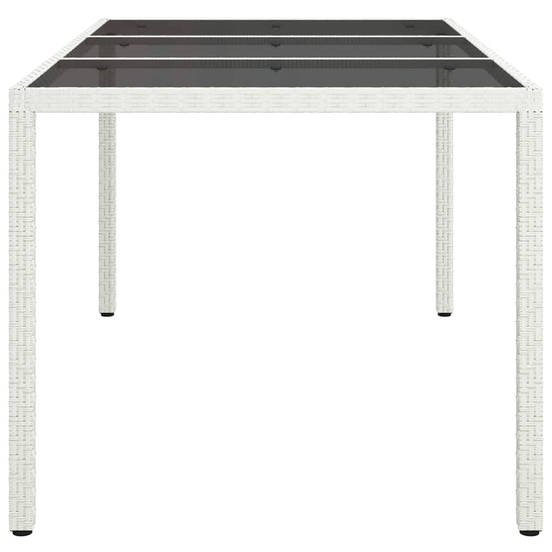 vidaXL Garden Dining Table White 150 x 90 x 75 cm Poly Rattan