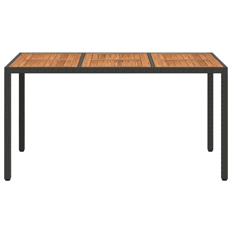 vidaXL Garden Dining Table Black 150 x 90 x 75 cm Poly Rattan
