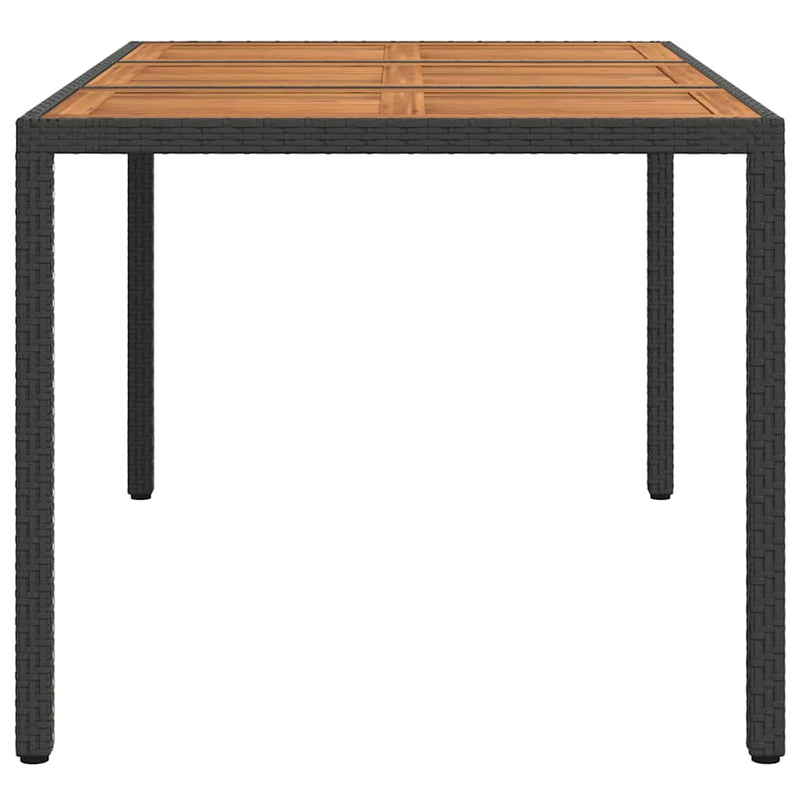vidaXL Garden Dining Table Black 150 x 90 x 75 cm Poly Rattan