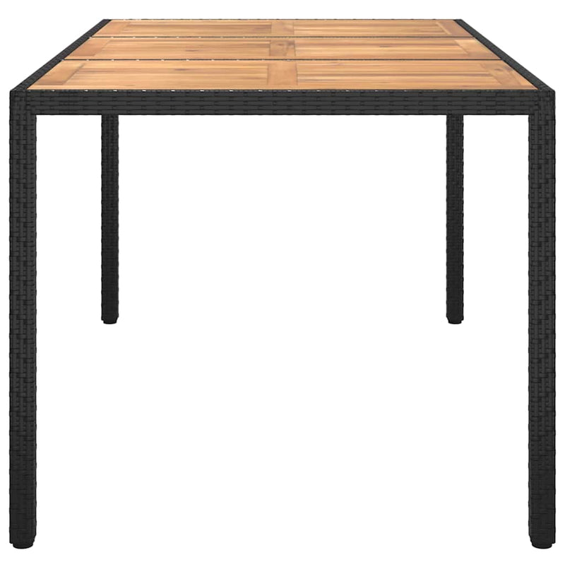 vidaXL Garden Dining Table Black 150 x 90 x 75 cm Poly rattan