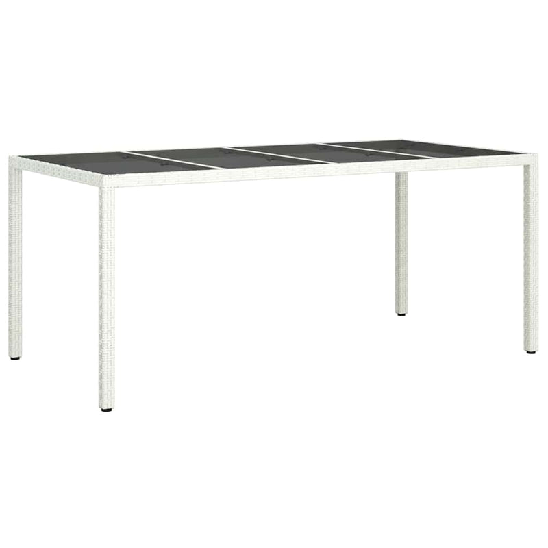 vidaXL Garden Dining Table White 190 x 90 x 75 cm Poly Rattan