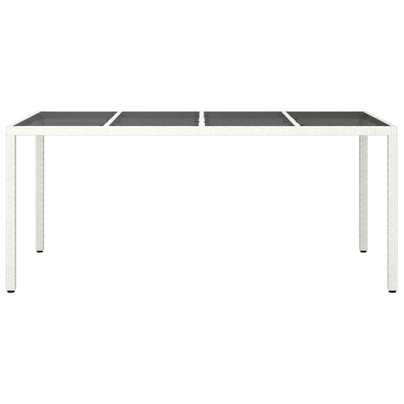 vidaXL Garden Dining Table White 190 x 90 x 75 cm Poly rattan