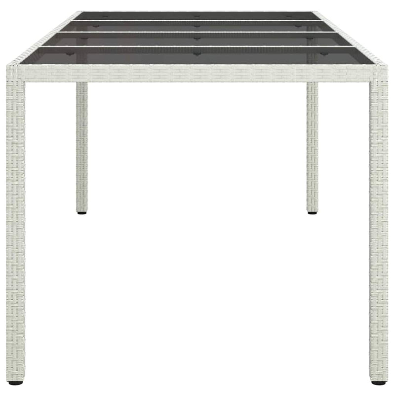 vidaXL Garden Dining Table White 190 x 90 x 75 cm Poly rattan