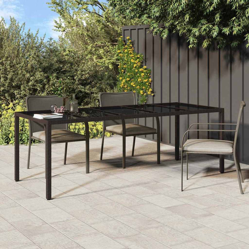 vidaXL Garden Dining Table Brown 250 x 100 x 75 cm Poly rattan