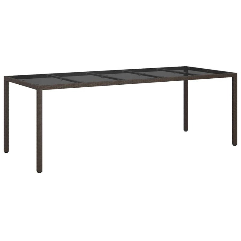 vidaXL Garden Dining Table Brown 250 x 100 x 75 cm Poly Rattan