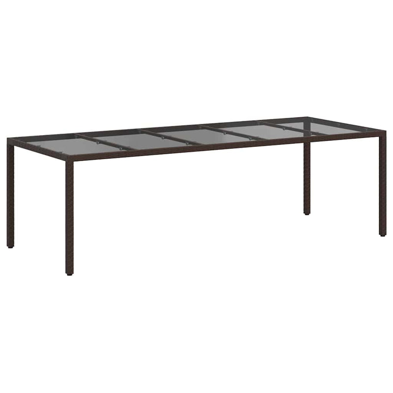 vidaXL Garden Dining Table Brown 250 x 100 x 75 cm Poly Rattan