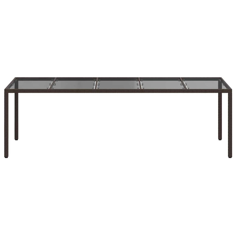 vidaXL Garden Dining Table Brown 250 x 100 x 75 cm Poly Rattan