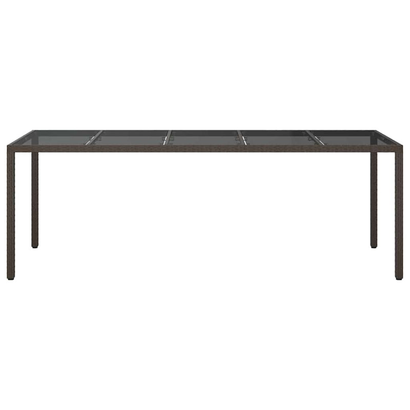 vidaXL Garden Dining Table Brown 250 x 100 x 75 cm Poly Rattan