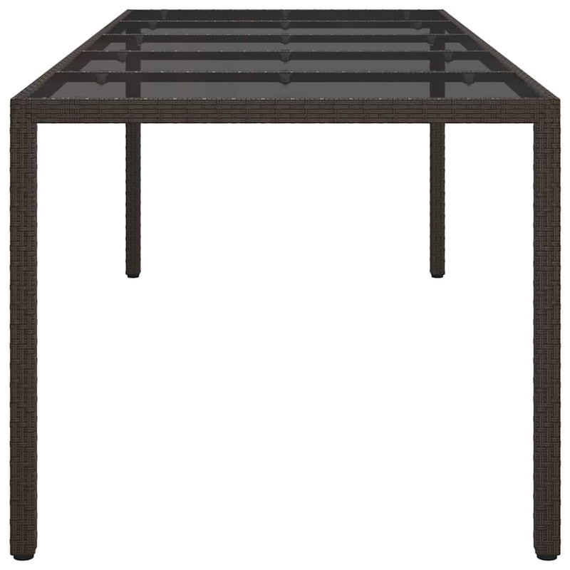 vidaXL Garden Dining Table Brown 250 x 100 x 75 cm Poly rattan