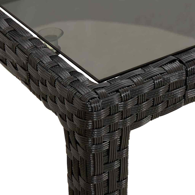 vidaXL Garden Dining Table Pure black 250 x 100 x 75 cm Poly rattan