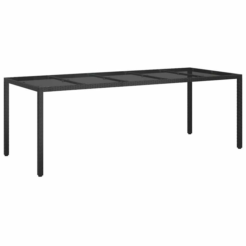 vidaXL Garden Dining Table Pure Black 250 x 100 x 75 cm Poly Rattan