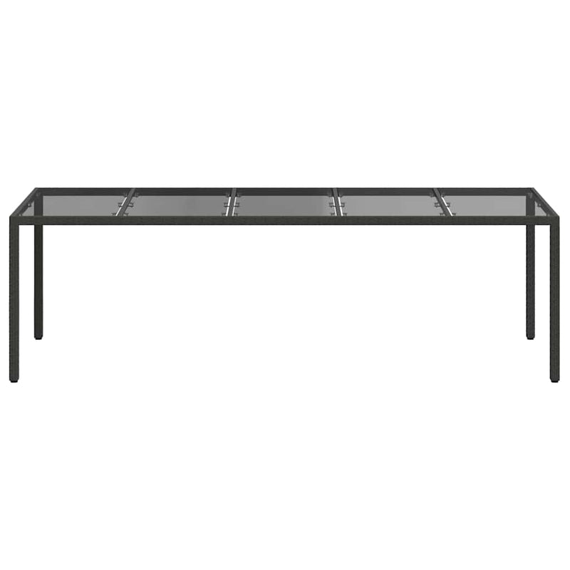 vidaXL Garden Dining Table Pure Black 250 x 100 x 75 cm Poly Rattan
