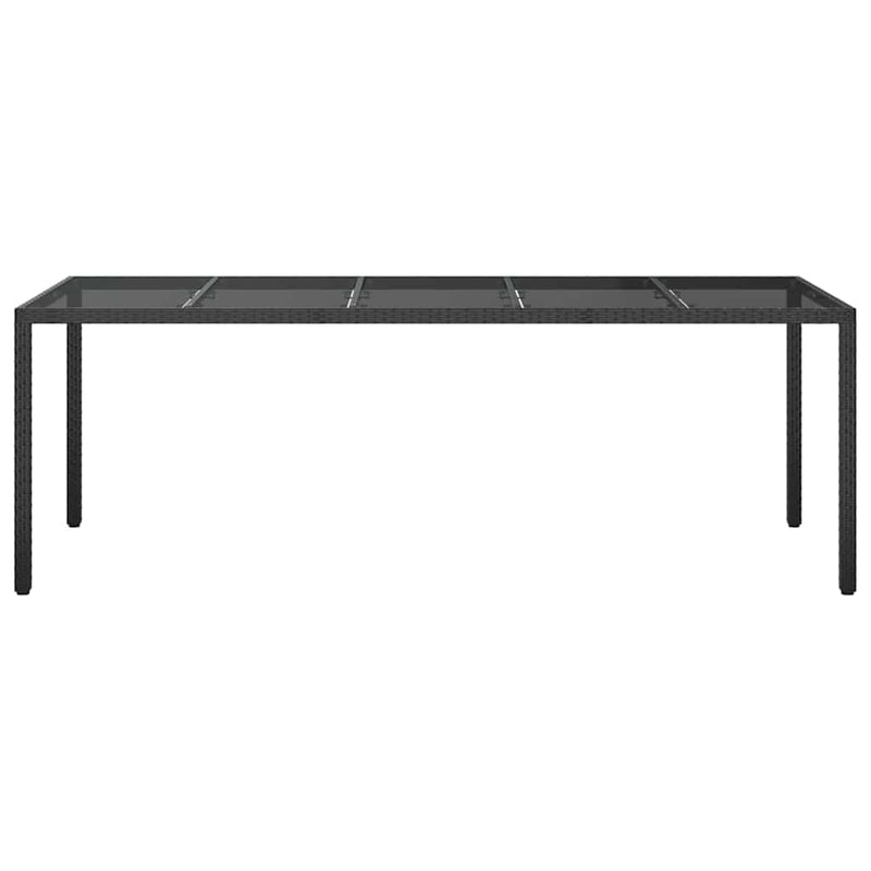 vidaXL Garden Dining Table Pure Black 250 x 100 x 75 cm Poly Rattan