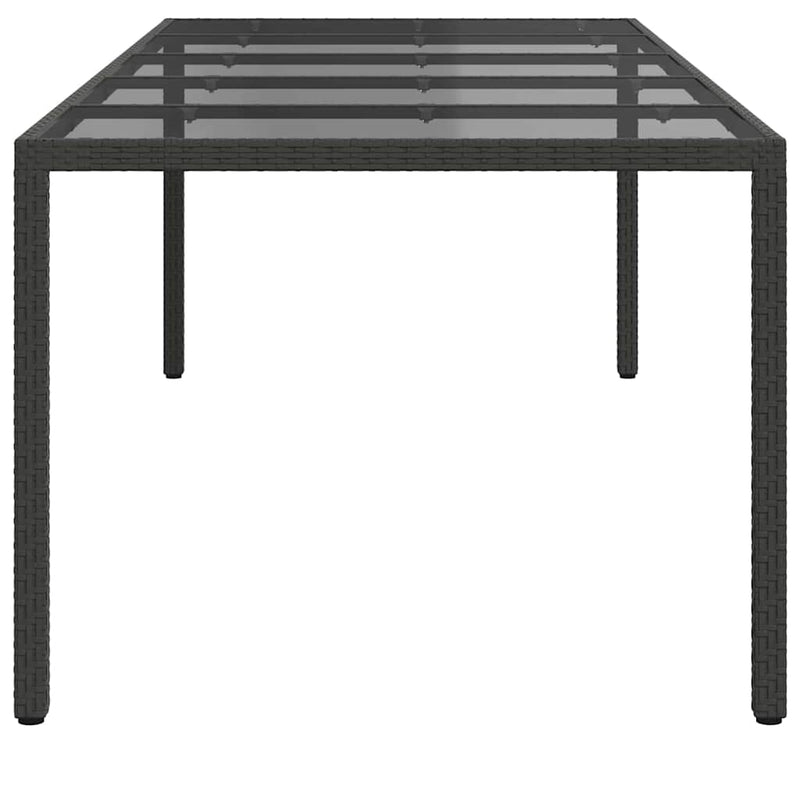 vidaXL Garden Dining Table Pure Black 250 x 100 x 75 cm Poly Rattan