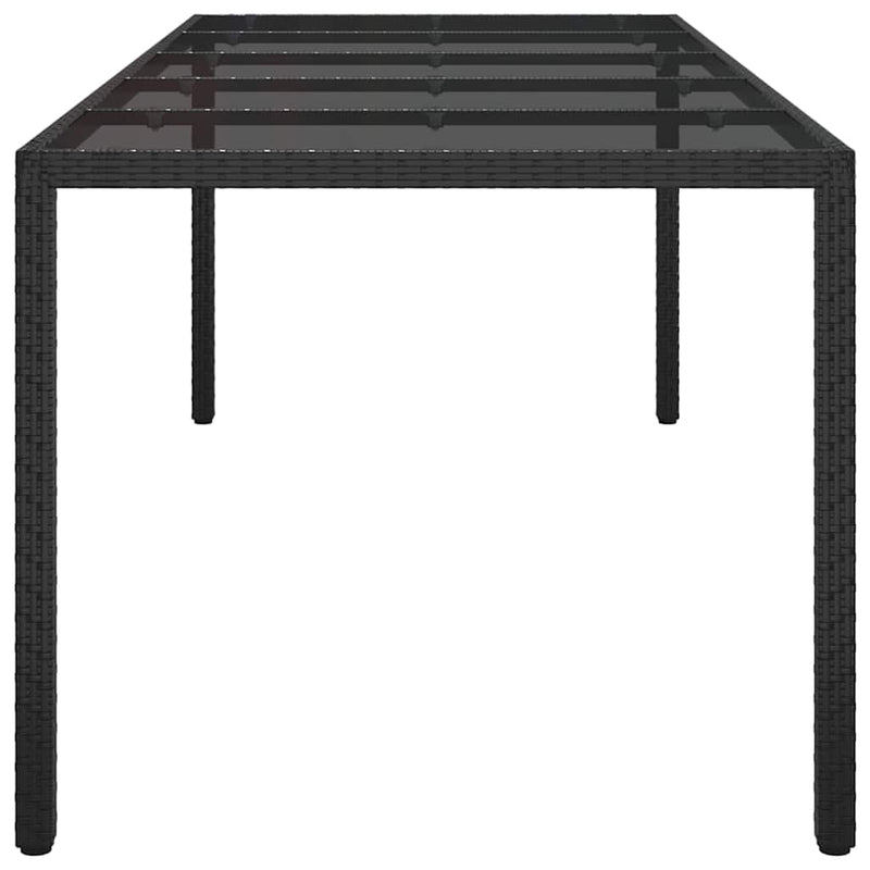 vidaXL Garden Dining Table Pure Black 250 x 100 x 75 cm Poly Rattan